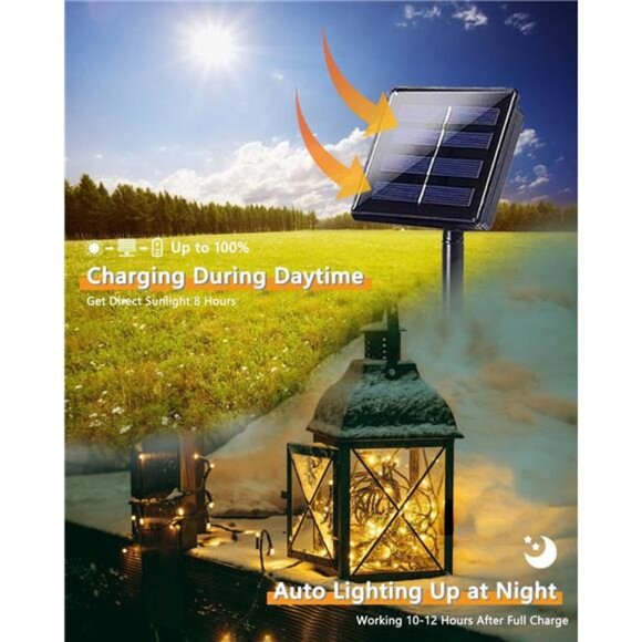 Solar String Lights Outdoor 2Pack 500LED Waterproof Christmas Garden Twinkle War - Picture 3 of 7